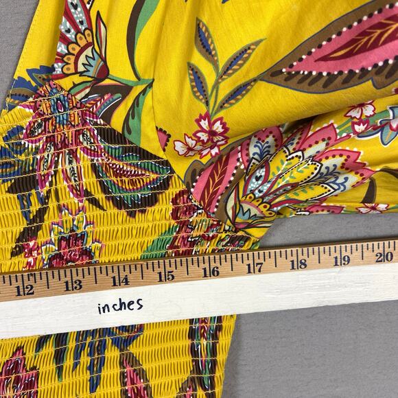 Johny Was Jade Mladen Midi Yellow Floral Sundress Medium - Picture 6 of 13